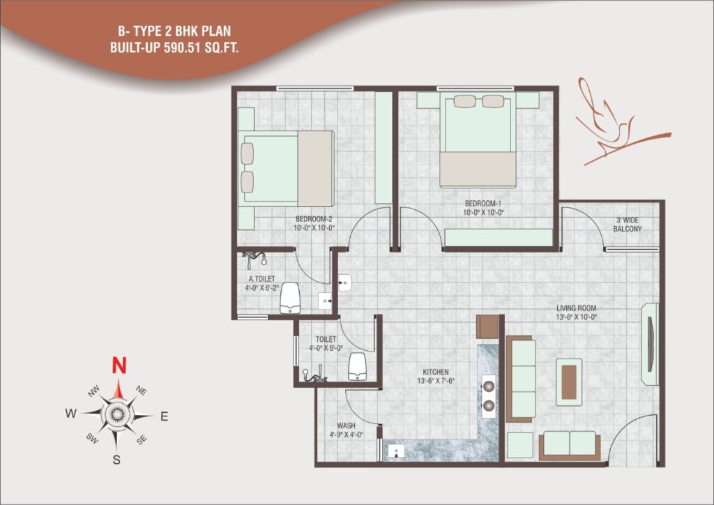 Type-B-2-Bhk